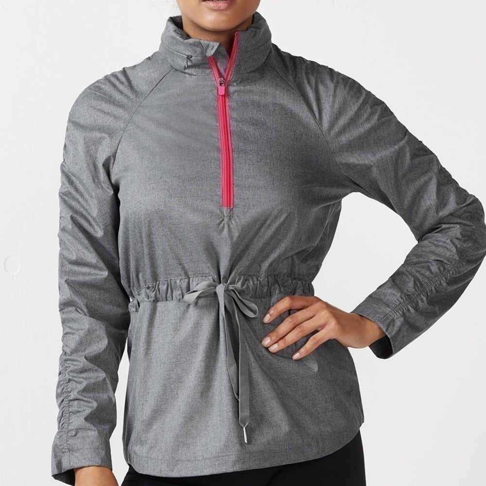 🌈 6/$60 Fabletics Reflective Danielle Jacket, Grey, Large